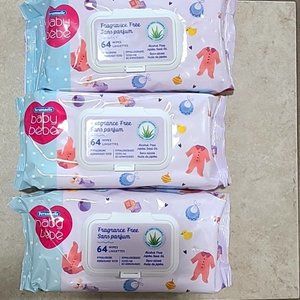 Set 3 Personnelle Baby Wipes 64 wipes each New